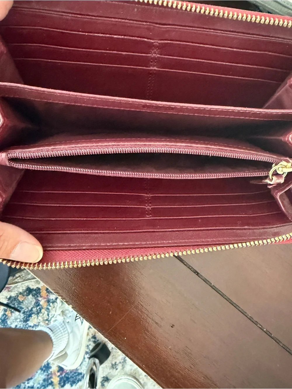 Coach Dark PinkRed Leather wallet